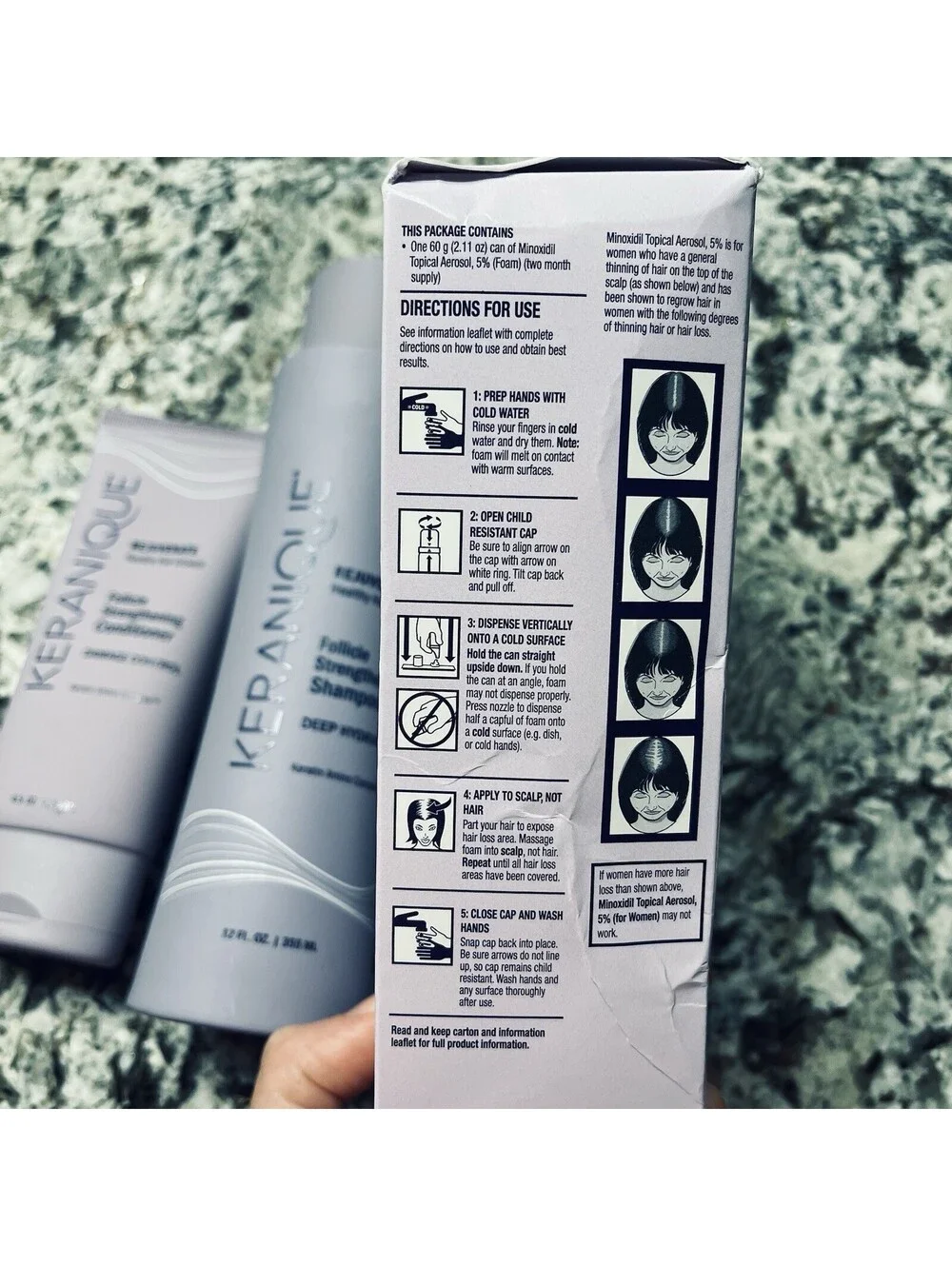 Keranique Hair Growth Treatment for Women - Regrowth System Set Lot 2 Months